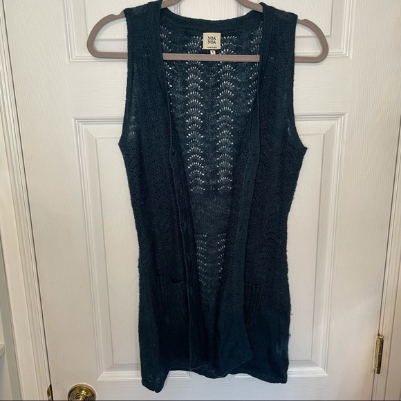 Noa Noa Wool Mohair along Teal Sleeveless Sweater Vest Small - Picture 2 of 8